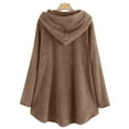 thumbnail image 5 of Womens Cardigan Plus Size Button Plush Tops Hooded Loose Cardigan Wool Coat Winter Jacket Navy Xl, 5 of 5