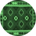 thumbnail image 1 of Ahgly Company Indoor Round Oriental Emerald Green Traditional Area Rugs, 6' Round, 1 of 4