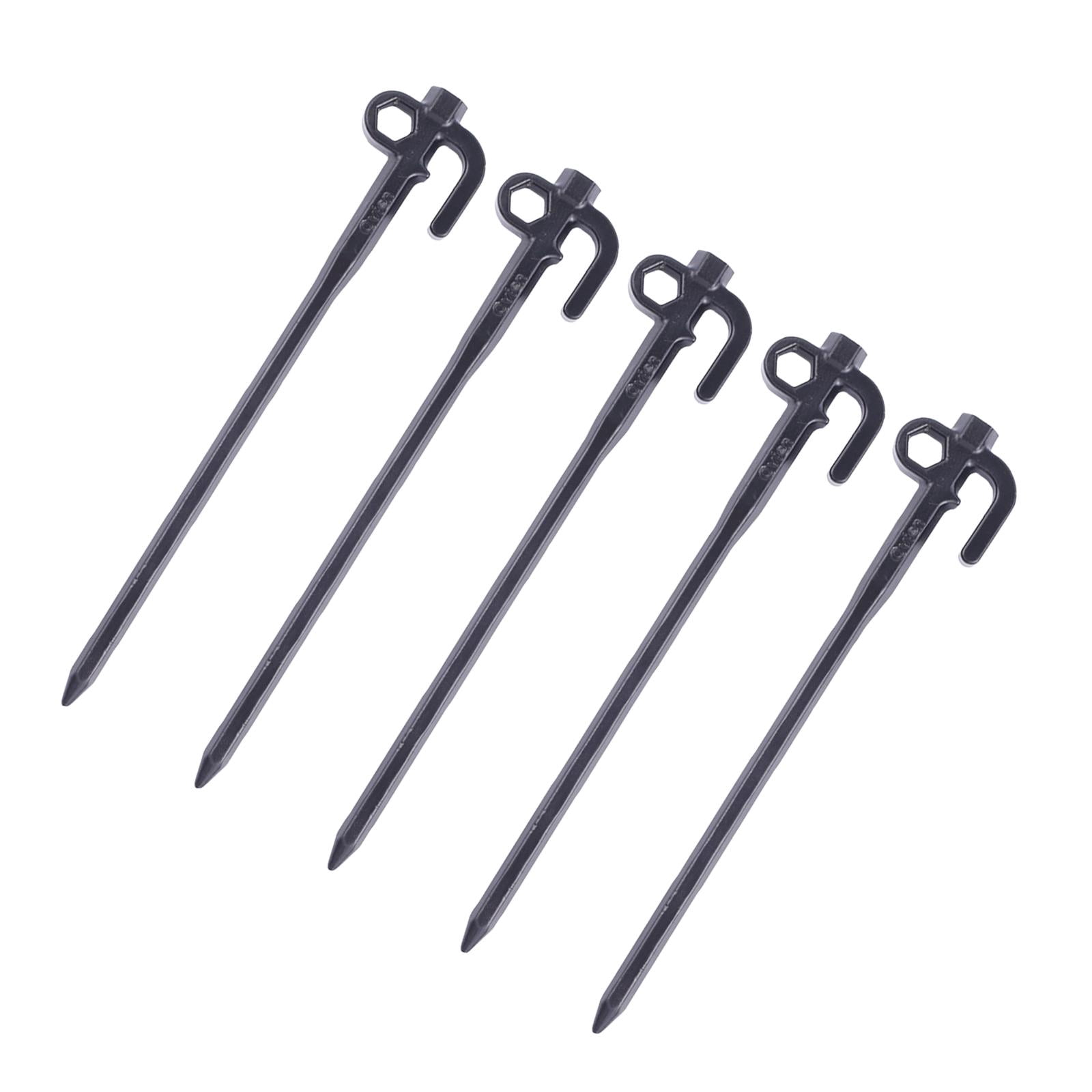 5pcs Hiking Stake Camping Stakes, Unbent Tarp Available Unbreakable Guylines Hammocks Steel Tent Stakes Pegs, Sand Anchor Nail for Grassland Hiking 20cm