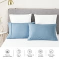 thumbnail image 4 of HAOK Solid Print Pillow Cases, King, Blue, 2-Pieces, 4 of 5