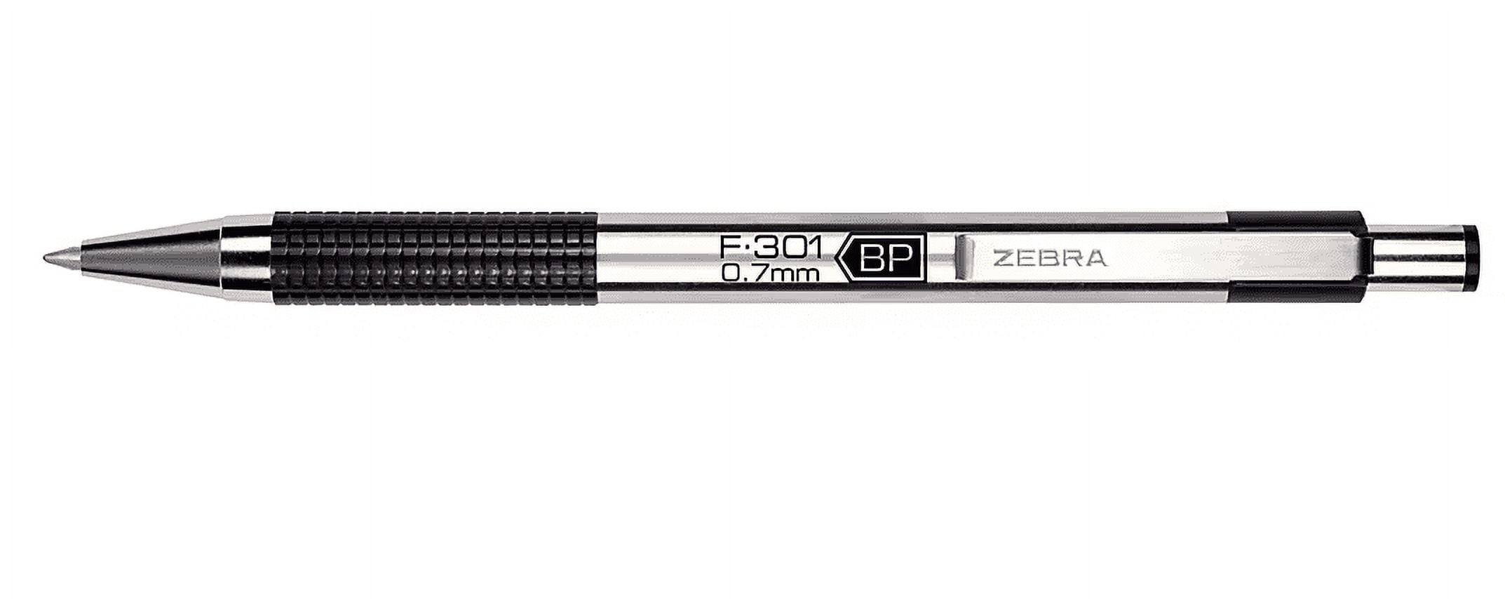 Zebra F 301 0.7mm Fine Point Stainless Steel, 16 Ballpoint Pens + Bonus G 350