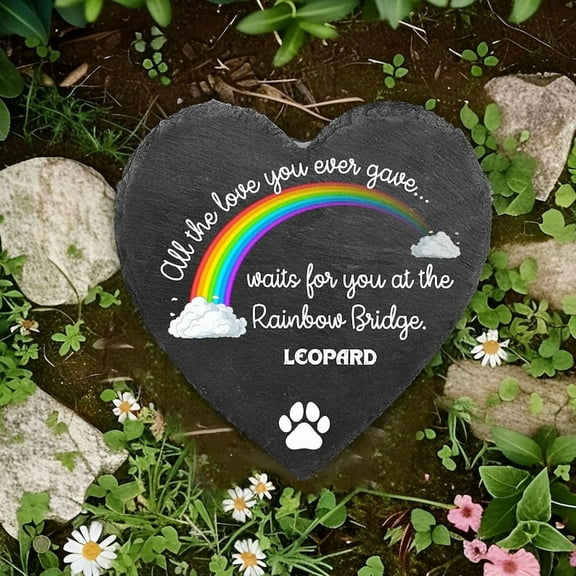 Custom Pet Memorial Gift – Personalized Dog & Cat Memorial Stone, Memorial Garden Headstone, Pet Loss Keepsake & Cemetery Decor