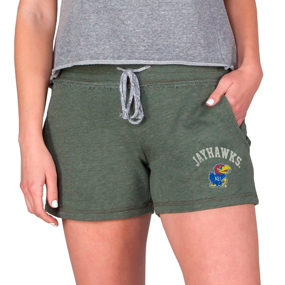 Women's-Concepts Sport Olive Kansas Jayhawks Mainstream French Terry Tri-Blend Shorts