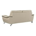thumbnail image 3 of Titan Furnishings 86" Modern Wood and Leather Upholstered Sofa in Beige, 3 of 17