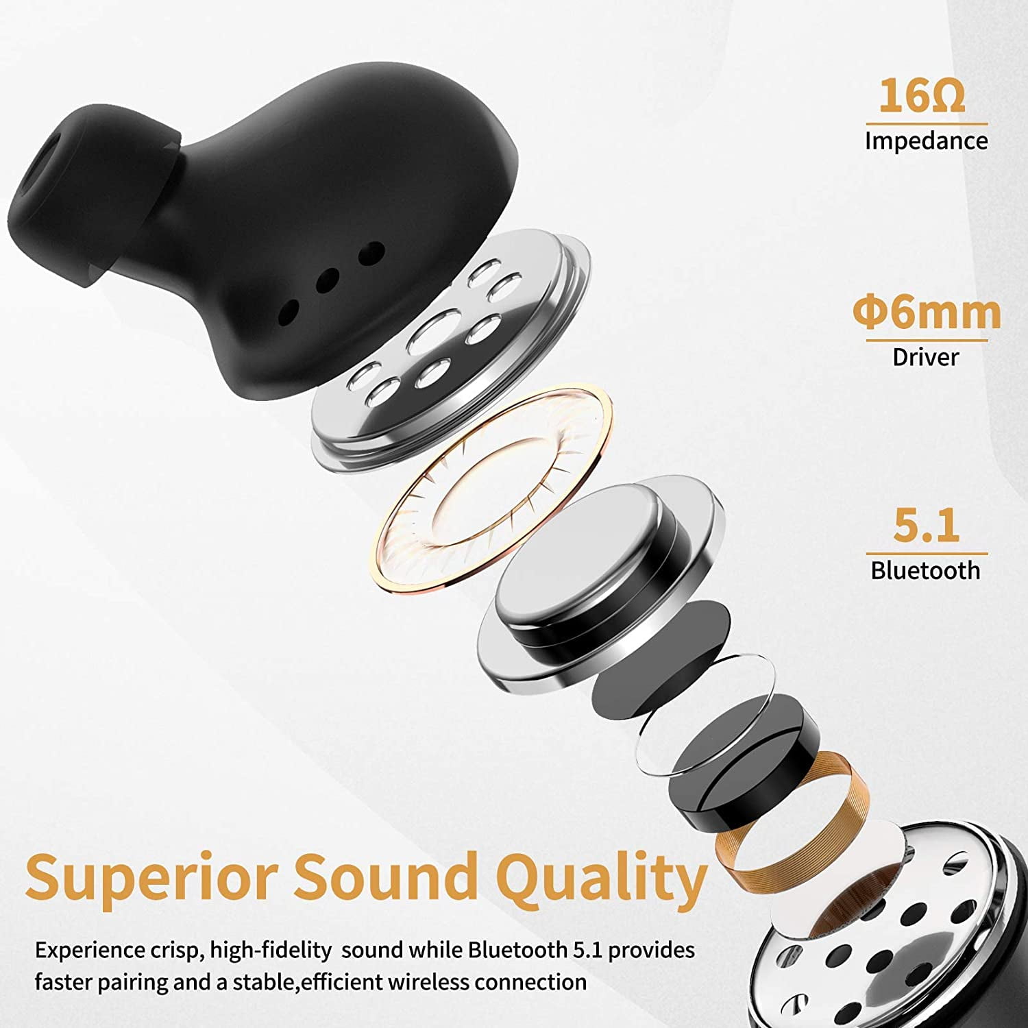 axGear iKanzi Wireless Earbuds Bluetooth 5 Headphones with Charging Case IPX7 Waterproof TWS Stereo Earphones in Ear Hands Free Headset Walmart