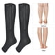 thumbnail image 5 of 1 par de medias de compresión con cremallera hasta media pantorrilla, polainas delgadas, calcetines elásticos con punta abierta (negro l XL), 5 of 12