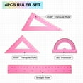 thumbnail image 3 of Uxcell 4pcs Triangular Ruler Set 20cm Plastic Ruler Protractor Triangle Ruler, Red, 3 of 6