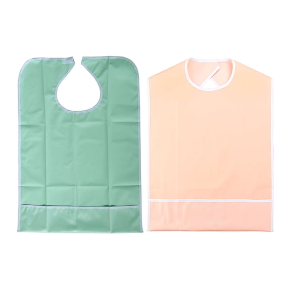 Raindrops 2pcs Adult Bibs For Eating Washable Pvc Reusable Clothing Protector For Catching Food Reusable Clothing Protector For Seniors Men And Women