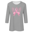 thumbnail image 4 of Alkepwun Breast Cancer Shirt for Women 3/4 Sleeve Tops Breast Cancer Awareness Tee Shirt Cancer Survivor T-Tops, 4 of 4