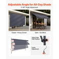 thumbnail image 6 of KFFKFF Manual Retractable Awning, 157" Outdoor Adjustable Sunshade Shelter, Height-Adjustable Patio Canopy with Crank Handle for Backyard, Garden, Balcony, Dark Gray, 6 of 8