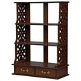 thumbnail image 2 of Design Toscano Chinese Chippendale-Style Triple Shelf Hardwood Curio, 33 Inch, walnut Finish, 2 of 4
