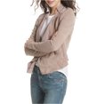 thumbnail image 1 of Free People - Chaqueta de moto encogida para mujer, color beige, talla XS, 1 of 1