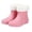 Pink, variant on Xfvqtps Womens Ankle Rain Boots with Detachable Plush Lined Waterproof Slip Resistant Solid Color Thick Sole Casual Outdoor Garden Work Boots