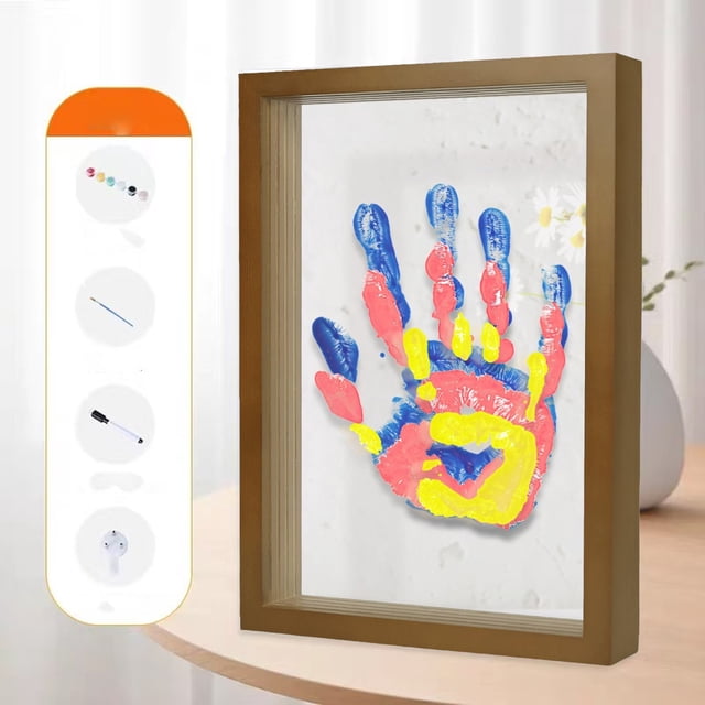 Family Handprint Kit, Couple Handprint Photo Frame, DIY Handmade Palm Print Craft, Mother's Day Father's Day Gift, Parent Child Activity, Memory Keepsake for Toddlers, Home Wall Decor
