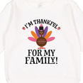 thumbnail image 3 of Inktastic Thanksgiving Girl Turkey Thankful for Family Toddler Sweatshirt, 3 of 4
