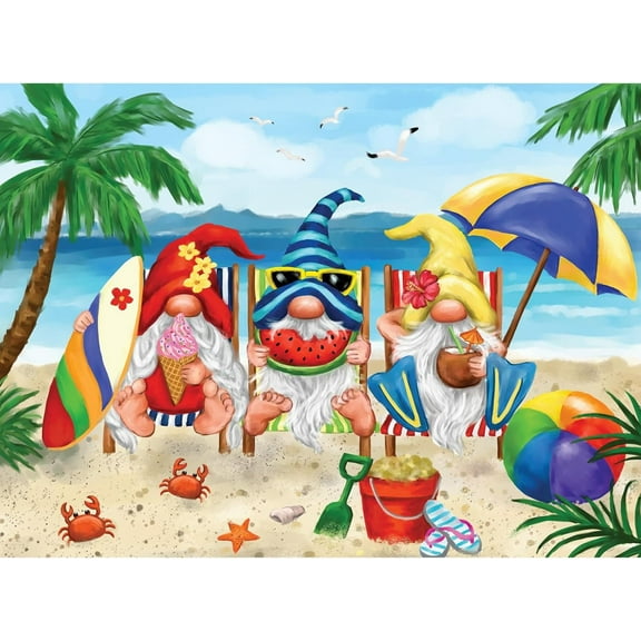 Bits and Pieces Summer Gnomes 500-Piece Jigsaw Puzzle 18x24 Inches
