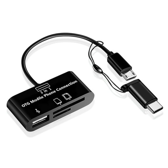 OOKWE 3 in 1 Type-c Micro USB SD TF Phone OTG Card Reader Host Adapter SD Card Reader for Samsung Galaxy S4 S2 S3 Note2 Tablet