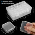 thumbnail image 6 of 24Pc Small Bead Organizer Plastic Storage Containers Clear Case Craft with 2Pc Hinged Lid Cases, 6 of 6