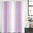 thumbnail image 3 of Light Purple White Waterproof Fabric Shower Curtain,Gradient Solid Stripes Geometric Waterproof Fabric Shower Curtain for Bathroom Curtains Bathtubs Hotel Shower Curtains with 12 Hooks Standard 72x72, 3 of 8