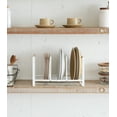 thumbnail image 3 of Yamazaki Home Vertical Plate Organizer, White, Steel + Wood, Supports 19.8 pounds, No Assembly, 3 of 6