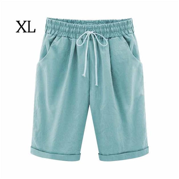 Pantalones cortos Cintura elástica Pantalones cortos sueltos Mujer Trajes de verano, Verde claro, XL Speravity AP002089-43