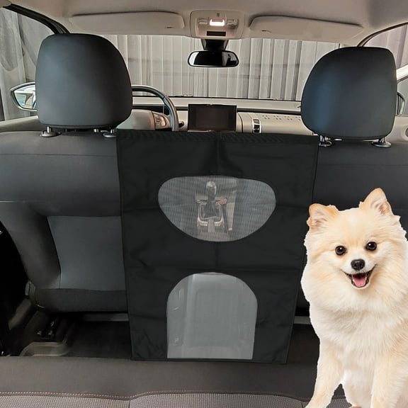 Unique Bargains Dog Car Net Barrier Adjustable Rope and Hook Pet Barrier Backseat Dog Car Net Black 25.59x17.72