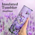 thumbnail image 5 of Butterfly Tumbler with Lid and Straw,Butterfly Gifts for Women Mom Daughter Girlfriend Teenage Girls Bridesmaid,Purple Butterfly 20 Oz Skinny Tumbler Water Bottle Travel Coffee Cup Mug, 5 of 6