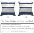 thumbnail image 5 of Navy Blue Pillow Covers 16x16 Set of 2 Light Grey Gray White Modern Abstract Art Striped Throw Pillows Farmhouse Outdoor Decorative Pillowcase Cotton Square Cushion Cover for Home Couch Bed, 5 of 6