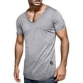 thumbnail image 2 of TOOYOU Men's T-Shirt Plus Size V Neck Short Sleeves Solid Color Summer Shirt Mens Basic Tees Gray, 2 of 3
