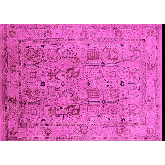 Ahgly Company Indoor Rectangle Oriental Pink Traditional Area Rugs, 2' x 5'
