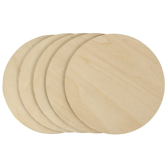 Onaparter 5 Pcs Round Wood Chips DIY Painting Slices Rounds for Crafts Unfinished Circles Wooden Boards （As Shown）