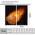 thumbnail image 3 of Boys Basketball Blackout Curtains for Kids Bedroom Living Room,Sports Theme Burning Basketball Print Pattern Thermal Insulated Darkening Curtain 2 Panel Set 55x63 Inch, 3 of 6