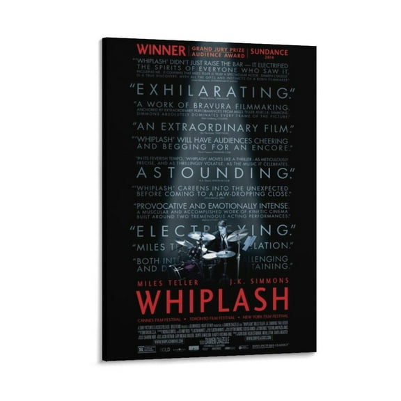 Whiplash Movie Poster Canvas Poster Wall Art Picture Prints Hanging Photo Gift Decor Home Posters Artworks 12x18inch(30x45cm)