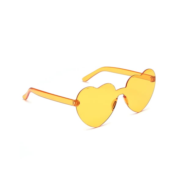 Sonducket Gafas de sol en forma de corazón de melocotón Color de gelatina transparente Gafas anti-quemaduras sin montura Aspecto exquisito para Lentes Naranja amarillo