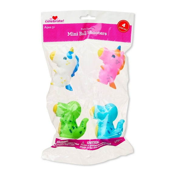 Mini Ball Shooter Party Favors, Multicolor, 4 Count, Valentine's Day by Way To Celebrate