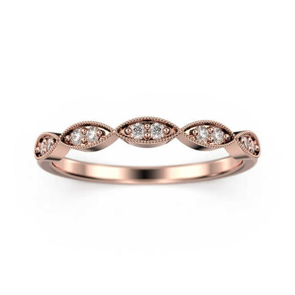 0.12 ct Wedding Band 10K Rose GoldDiamond Ring