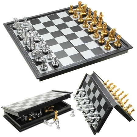 Mrosaa Magnetic Travel Chess Set with Folding Chess Board Educational Toys for Kids and Adults,