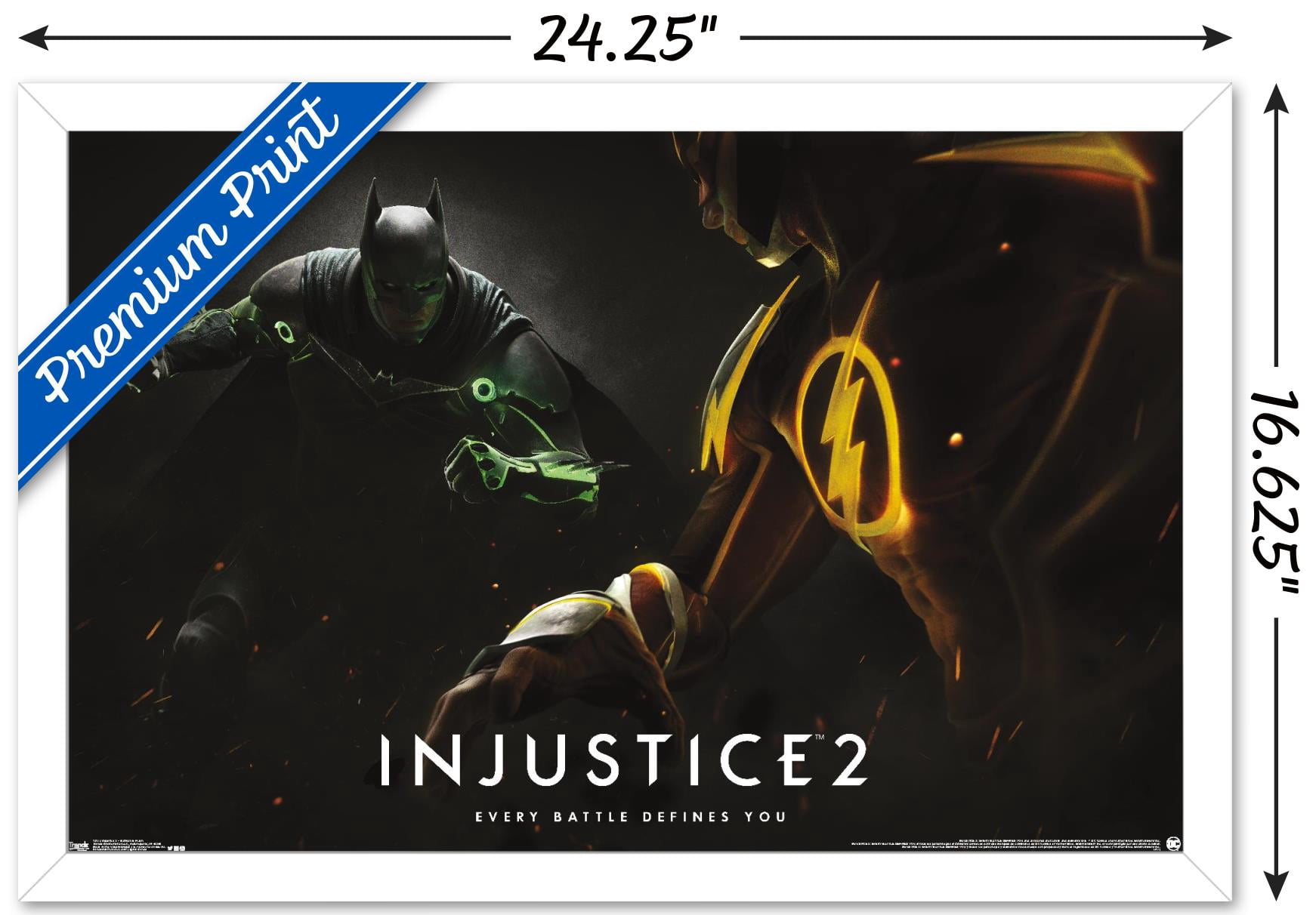 DC Comics - Injustice: Gods Among Us 2 - Batman & The Flash Wall Poster, 14.725" x 22.375", Framed