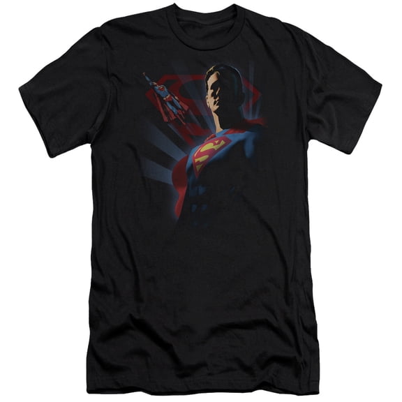 Superman Super Deco Premium Adult Slim Fit 30/1 T-Shirt Black