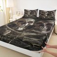 thumbnail image 3 of Homewish Abstract Skull 4 Pieces Queen Sheet Sets for Teens Boys Girls,Gothic Style Ultra Soft Flat Sheet,Exotic Style Queen Fitted Sheet,Breathable Home Decor, 3 of 7