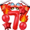 thumbnail image 5 of Ensemble de 9 Ballons de Feu Camion de Pompiers 32 Pouces Chiffres Rouges 0-9 Ballons d'Anniversaire Pompier Décorations de Fête Fournitures de Fête de Festival, 5 of 5