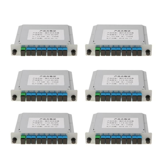 6pc 1 A 8 PLC Módulo Divisor óptico SC / UPC Tipo De Inserción De Tarjeta De Casete