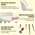 thumbnail image 3 of Linen Fabric Dining Chair Modern Upholstered Armless Dining Chair with Wooden Legs for Kitchen Living Room Set of 2, Beige, 3 of 6