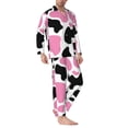 thumbnail image 2 of Fotbe Cow Spots Pijama de Hombre con Estampado de Manga Larga, Conjunto de 2 Piezas, Ropa de Dormir Suave y Cómoda con Bolsillos-XX-Large, 2 of 7