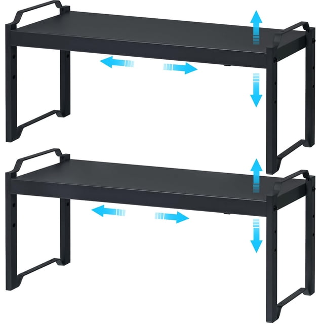 Estantes de armario X-cosrack expandibles de 25.5 pulgadas, paquete de 2, negros