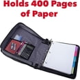 thumbnail image 5 of Case-it The Universal Zipper Binder - 2 Inch O-Rings - Padded Pocket That Holds up to 13 Inch Laptop/Tablet - Multiple Pockets - 400 Page Capacity - Comes with Shoulder Strap - Jet Black LT-007, 5 of 8
