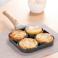 thumbnail image 6 of Gieenan 4 Holes Egg Frying Pan Breakfast Burger Steak Non Stick Cooker with Wood Handle, 6 of 9