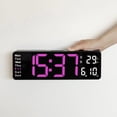thumbnail image 5 of Clearance Kaireo Clock, Large Screen Function Display Clock Digital Clock (13 Inches) Pink Light, Large Led Digital Wall Clock Temperature Date Day Display Usb Remote Control, Home Clock, 5 of 7