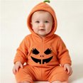 thumbnail image 5 of RMGVDSD Baby Boys Halloween Outfit Pumpkin Romper Orange Zipper One-Piece Hooded Jumpsuit Cute Toddler Holiday Clothes Trendy Boys Clothes, 5 of 5