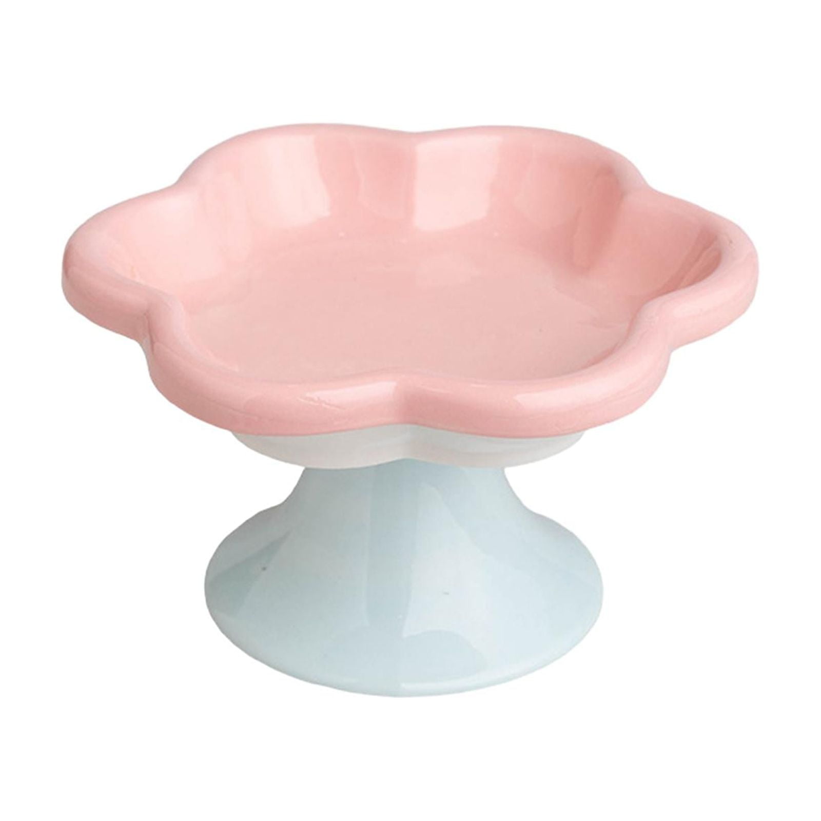Gazechimp Ceramic Raised Cat Bowls Food Feeding Cat Feeding Bowls for Small Medium Dog Pink
